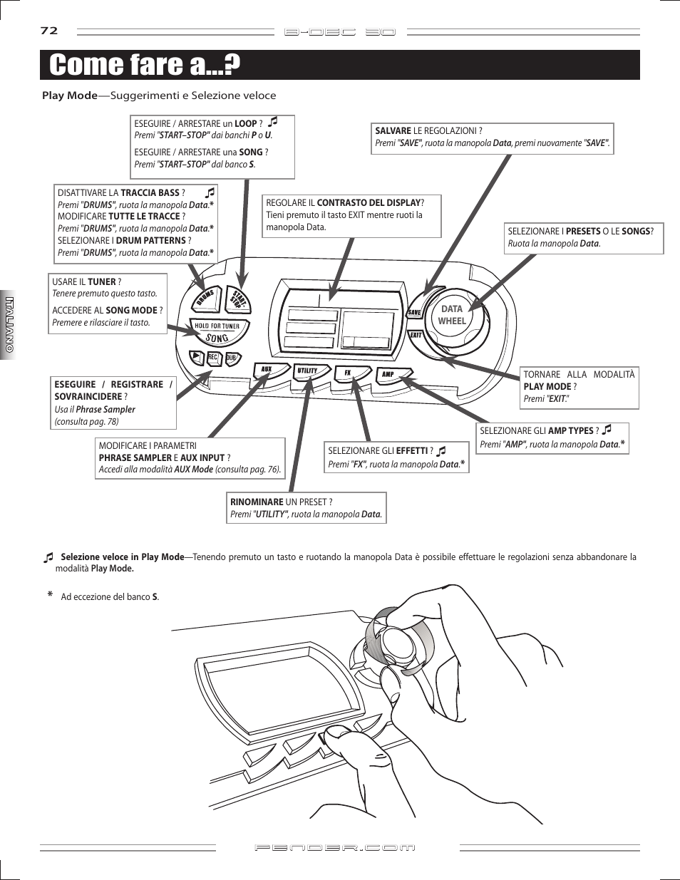 Come fare a | Fender B-DEC 30 User Manual | Page 72 / 156