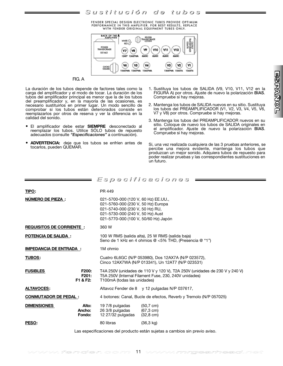 Fender Twin Amp User Manual | Page 11 / 28