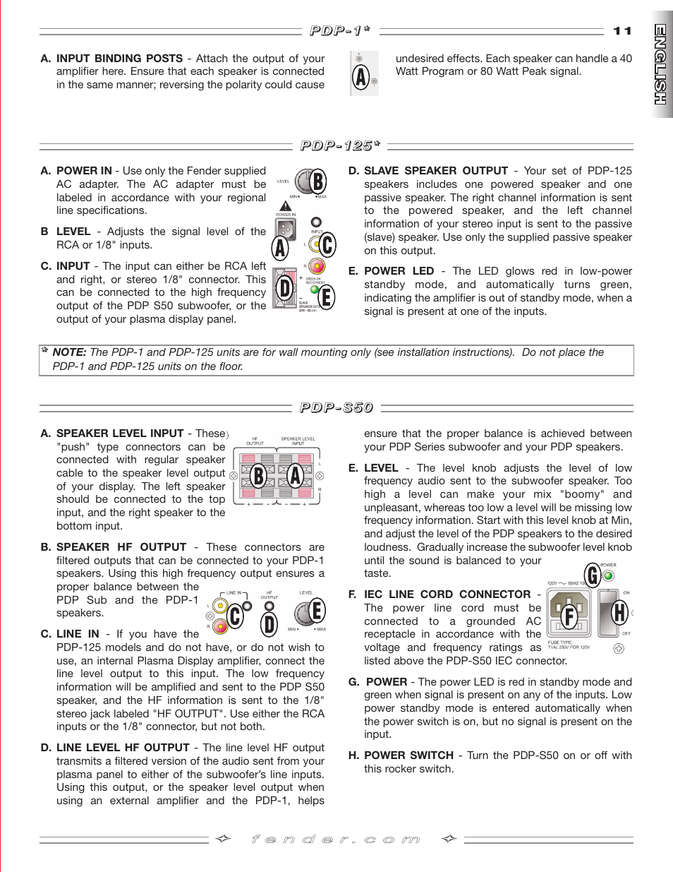 Fender PDP-S50 User Manual | Page 11 / 38