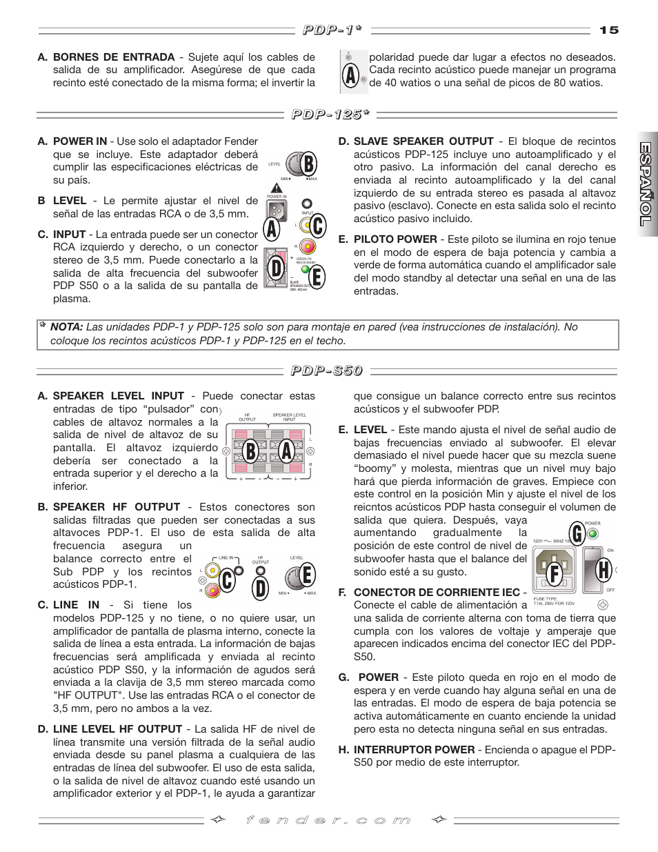 Fender PDP-S50 User Manual | Page 15 / 38