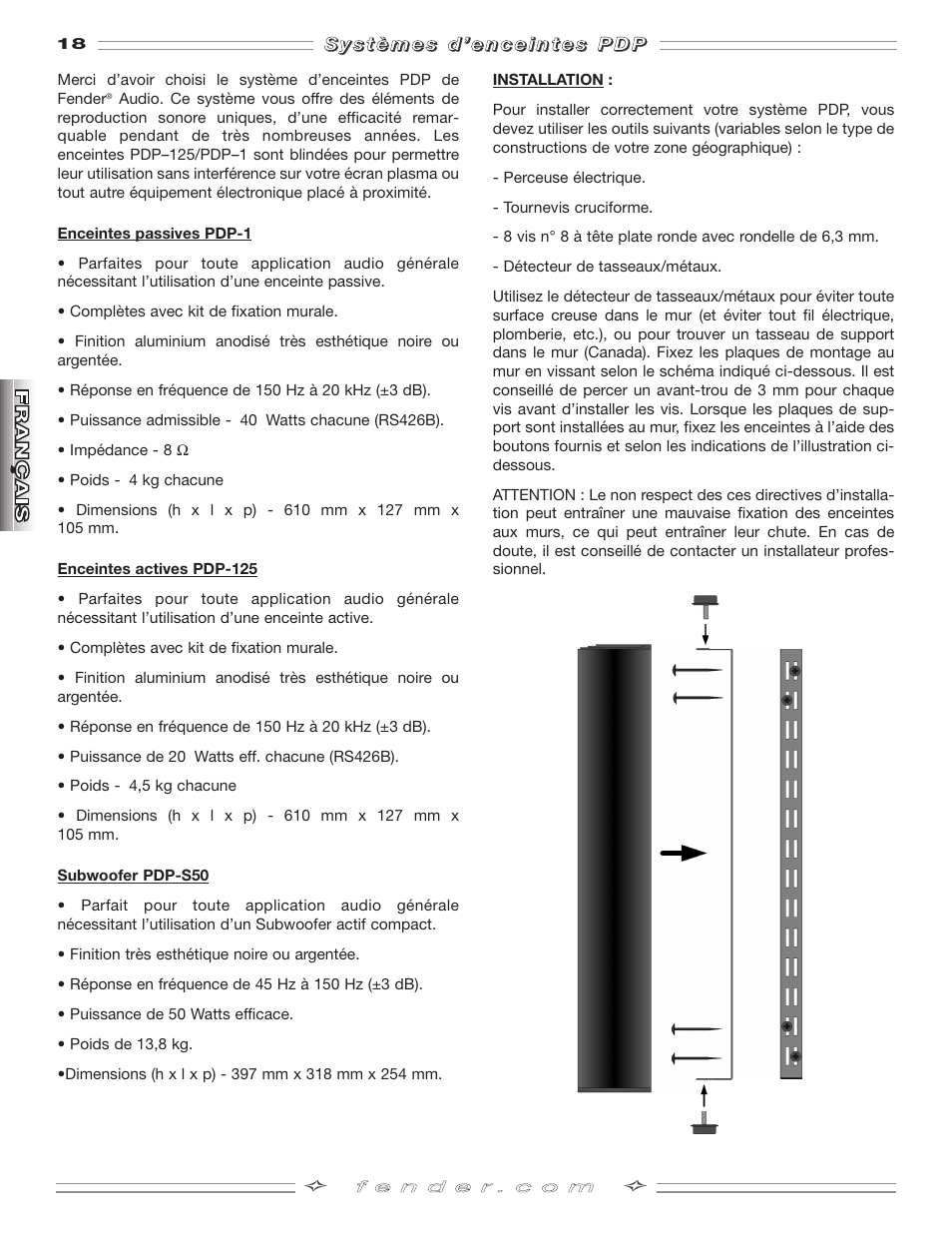 Fender PDP-S50 User Manual | Page 18 / 38