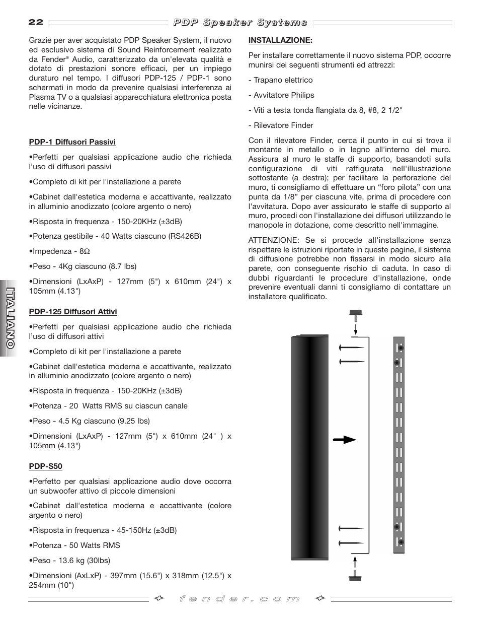 Fender PDP-S50 User Manual | Page 22 / 38
