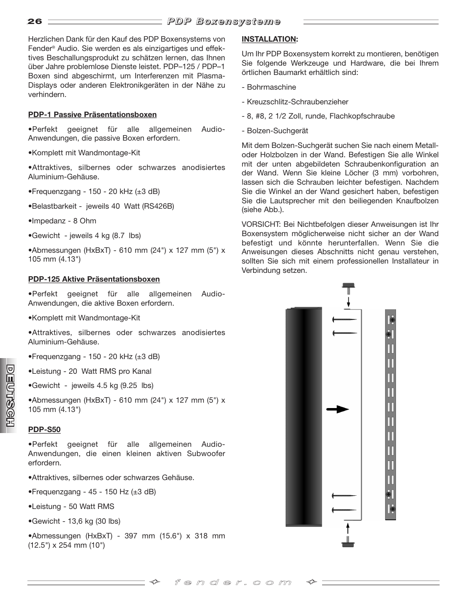 Fender PDP-S50 User Manual | Page 26 / 38