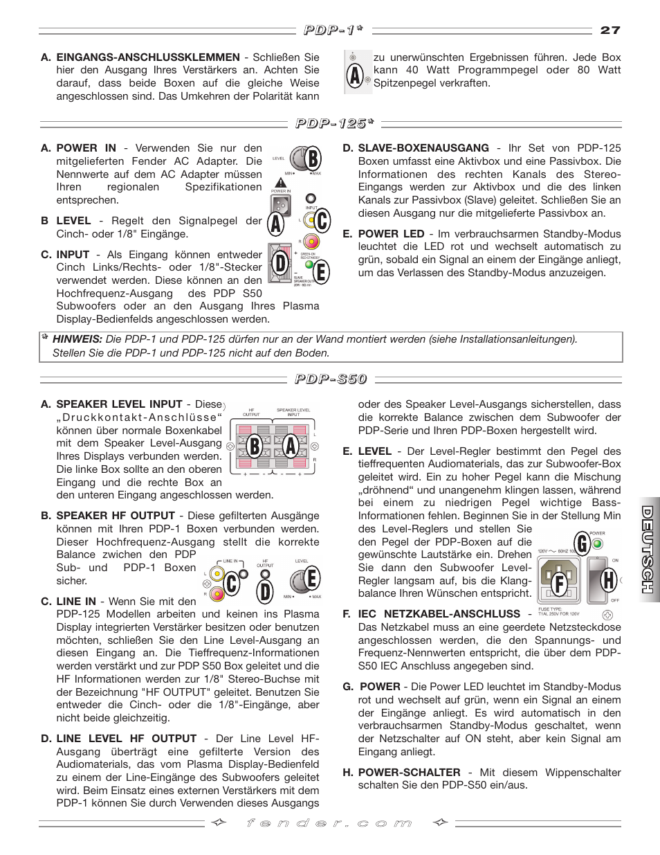 Fender PDP-S50 User Manual | Page 27 / 38