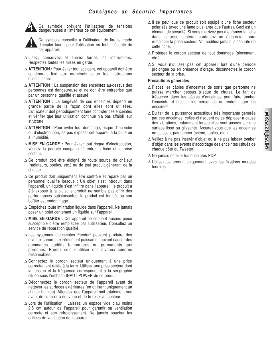 Fender PDP-S50 User Manual | Page 5 / 38