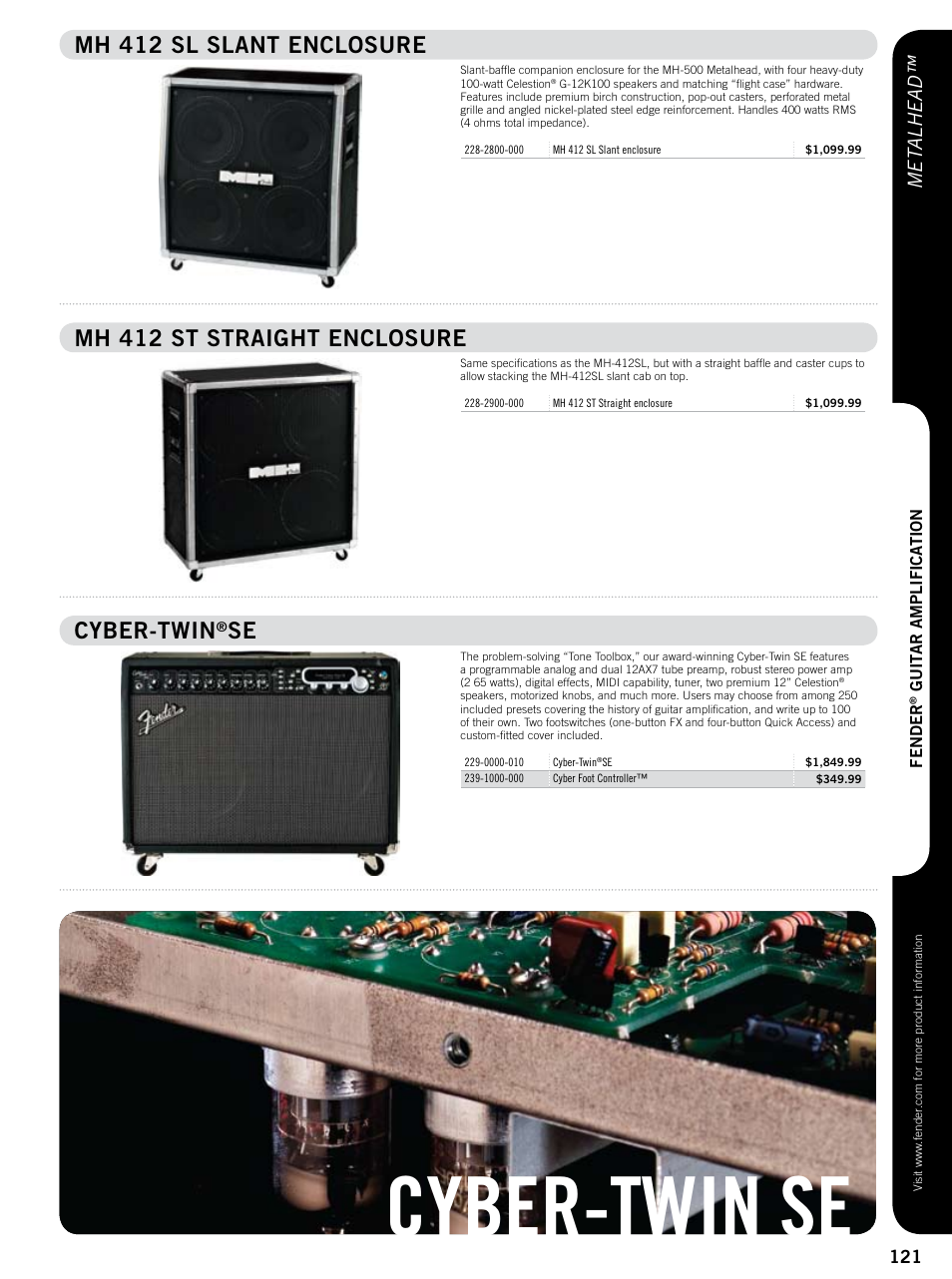 Cyber-twin se, Mh 412 sl slant enclosure, Mh 412 st straight enclosure | Cyber-twin, Met al h ead | Fender 57 deluxe User Manual | Page 14 / 22