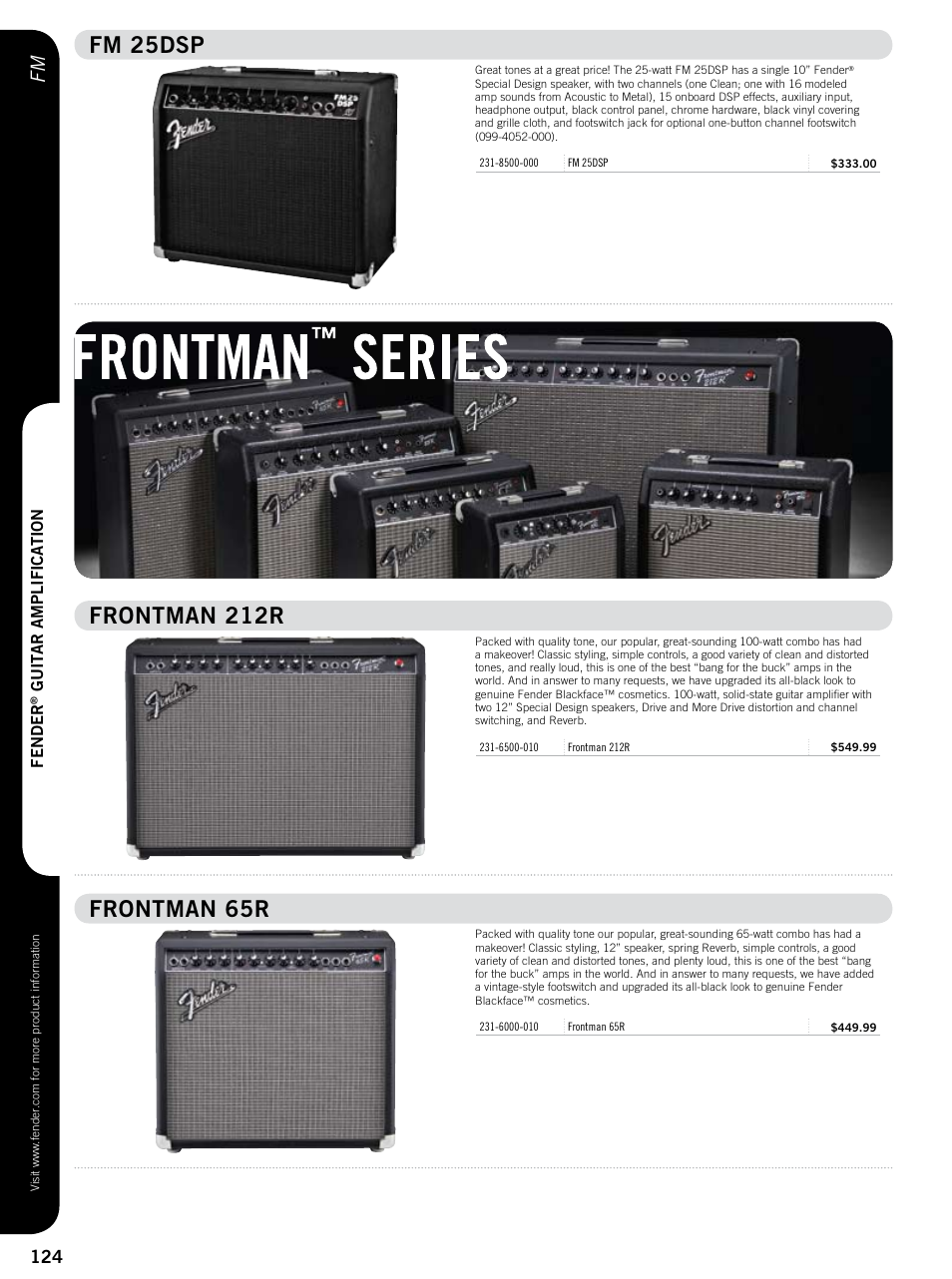 Fm 25dsp, Frontman 212r, Frontman 65r | Fender 57 deluxe User Manual | Page 17 / 22