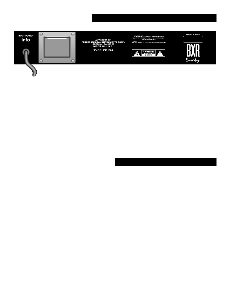 Troubleshooters checklist bxr 60 rear panel | Fender BXR Bass Extended Range Sixty User Manual | Page 5 / 7