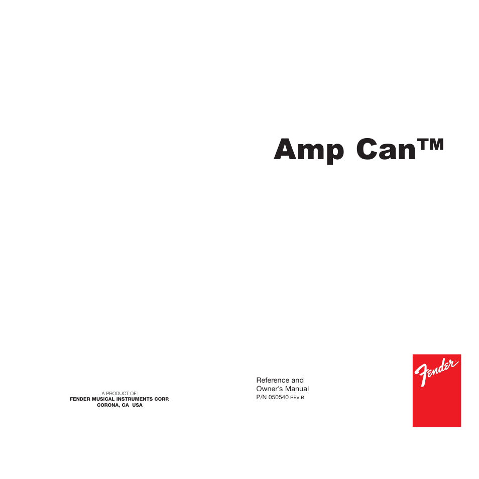 Fender Amp Can User Manual | 4 pages