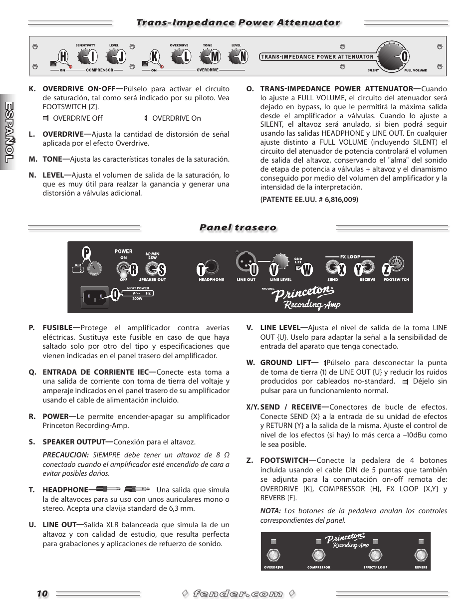 Fender Princeton Reverb Amp User Manual | Page 10 / 28