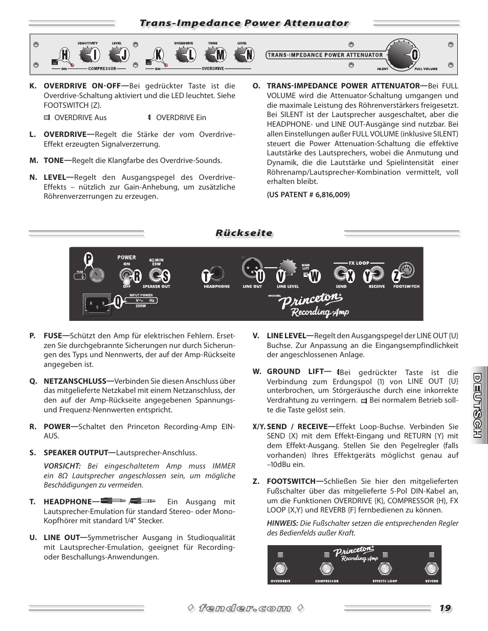 Fender Princeton Reverb Amp User Manual | Page 19 / 28