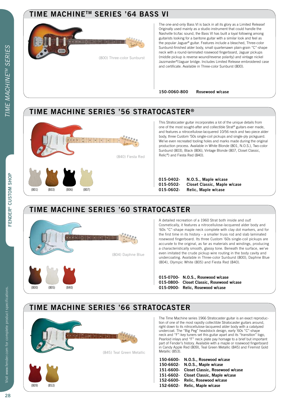 Time machine, Series ’64 bass vi, Time m ac hine | Series | Fender Custom Artist series User Manual | Page 9 / 14