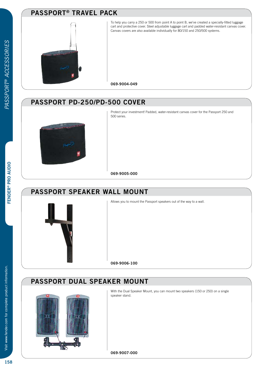 Travel pack, Passpor t, Accessories | Fender PASSPORT Serie User Manual | Page 5 / 13