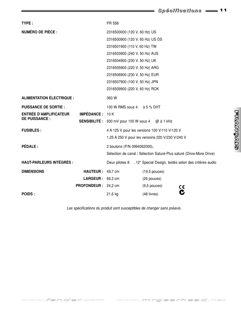 Fender FM 212R User Manual | Page 11 / 20