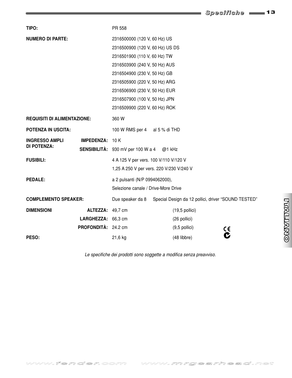 Fender FM 212R User Manual | Page 13 / 20