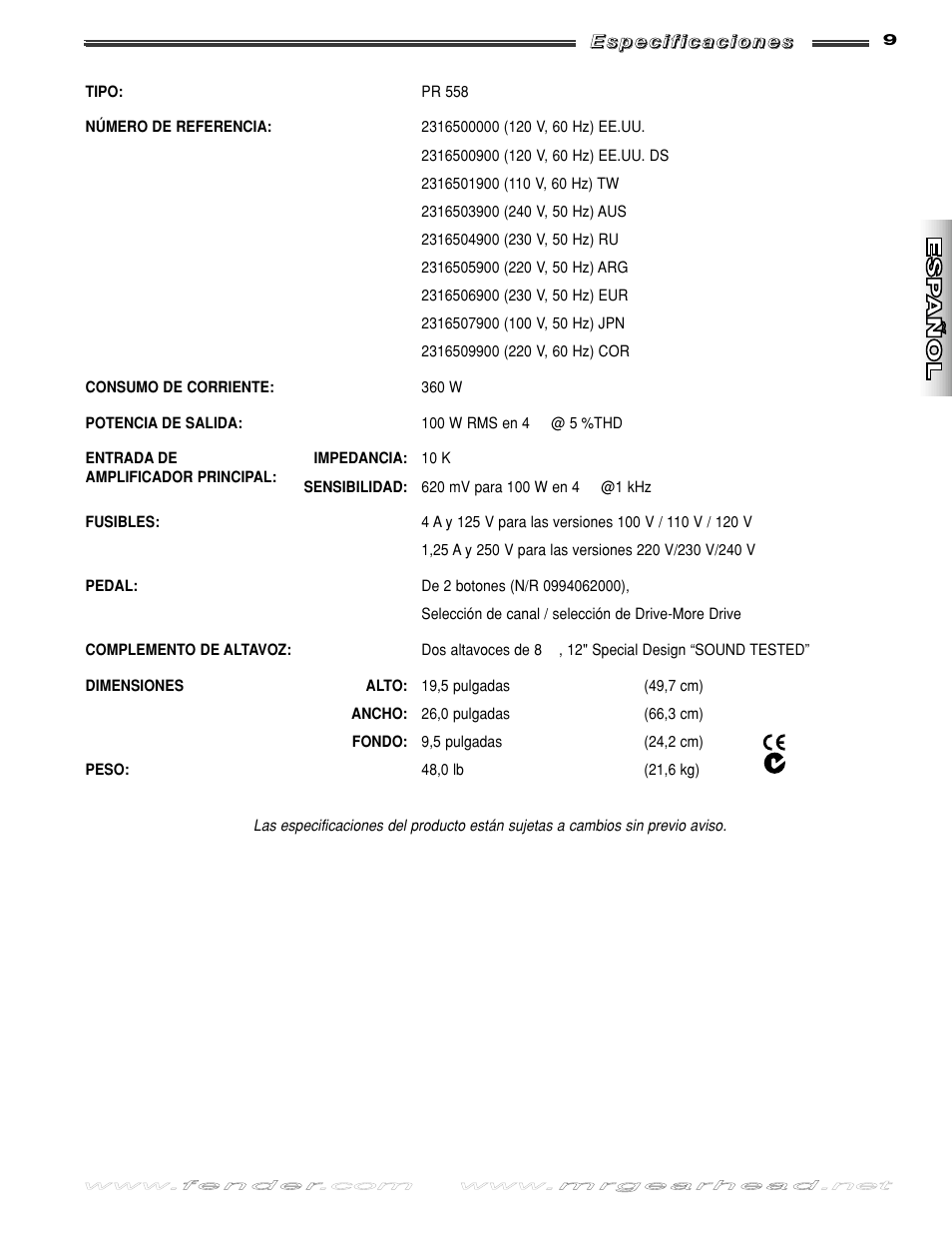 Fender FM 212R User Manual | Page 9 / 20