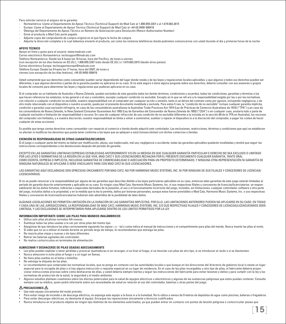 Rock Band Wireless Fender Mustang PRO-Guitar Controller Rock Band 3-Xbox 360 User Manual | Page 15 / 32