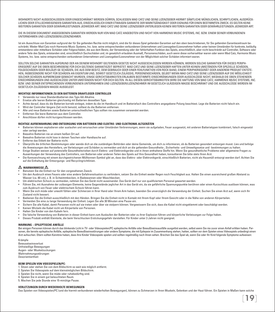 Rock Band Wireless Fender Mustang PRO-Guitar Controller Rock Band 3-Xbox 360 User Manual | Page 19 / 32