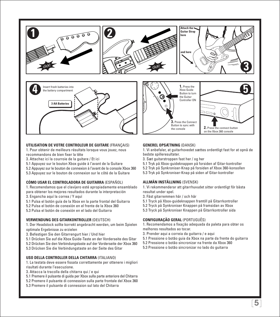 Rock Band Wireless Fender Mustang PRO-Guitar Controller Rock Band 3-Xbox 360 User Manual | Page 5 / 32