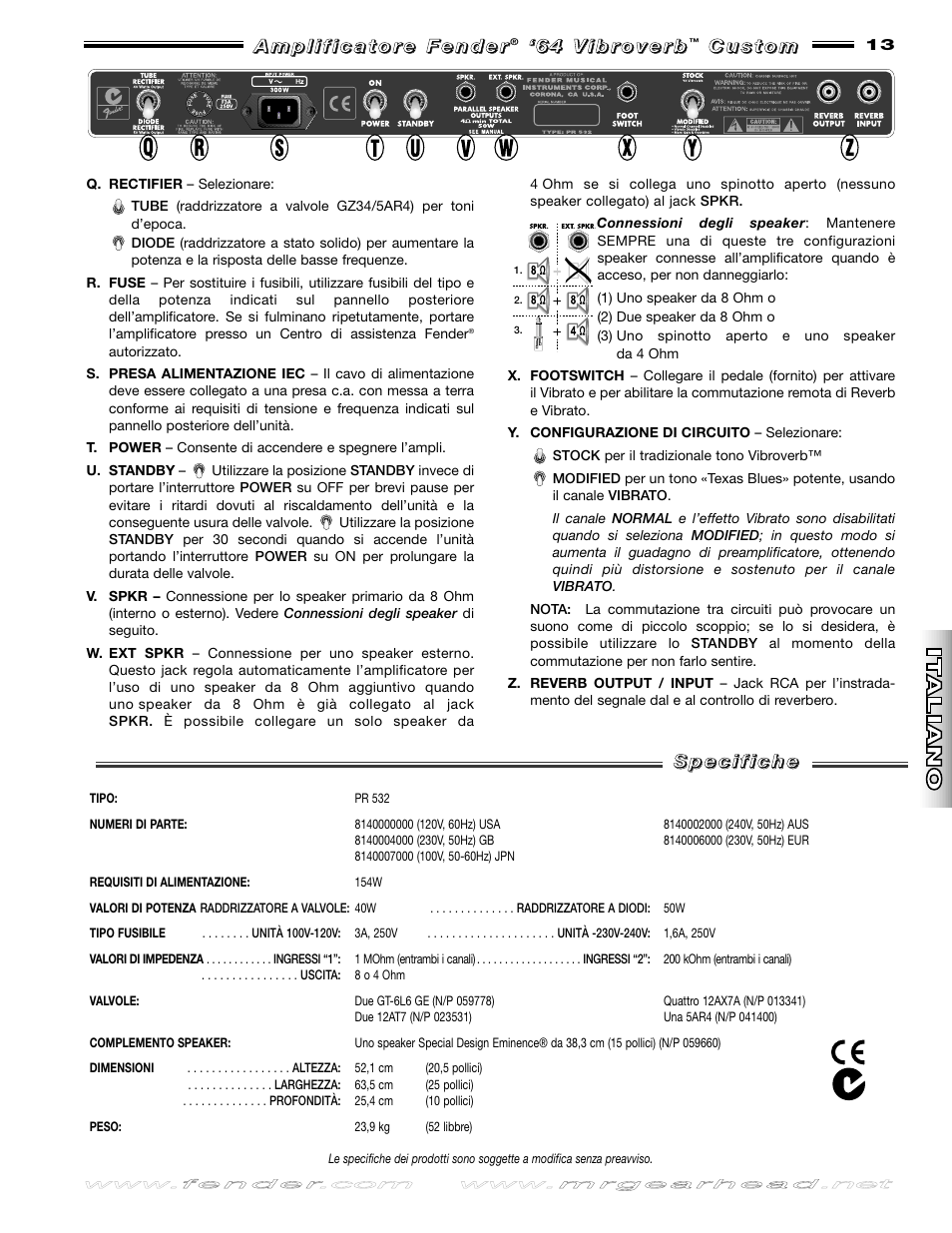 Fender 64 Vibroverb User Manual | Page 13 / 20