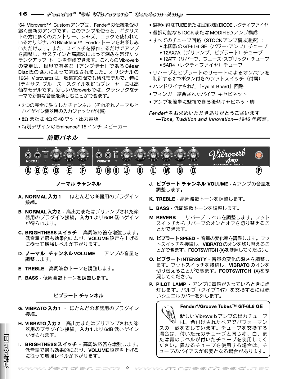Fender 64 Vibroverb User Manual | Page 16 / 20