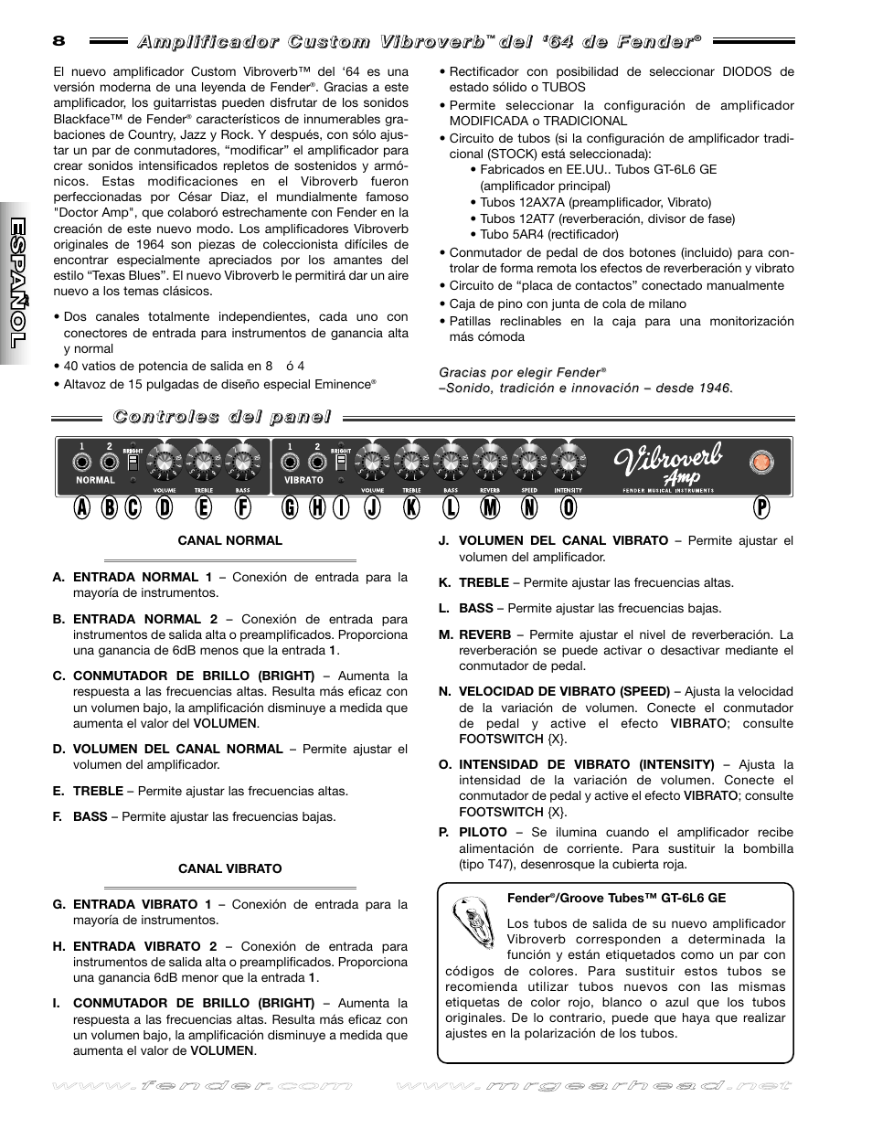 Fender 64 Vibroverb User Manual | Page 8 / 20