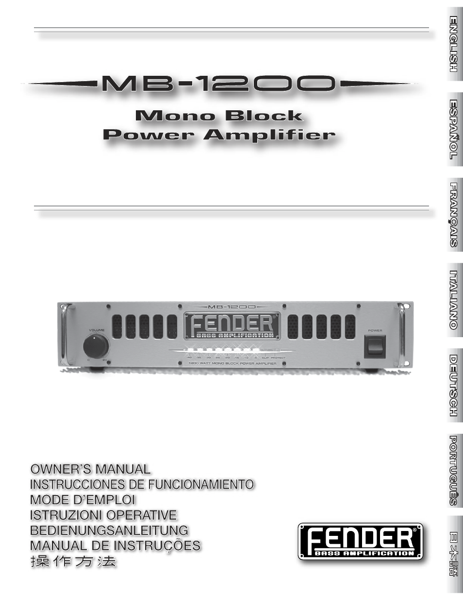 Fender MB-1200 User Manual | 20 pages