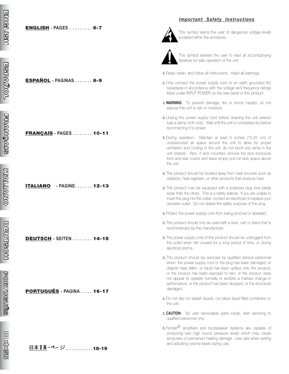 Fender MB-1200 User Manual | Page 2 / 20