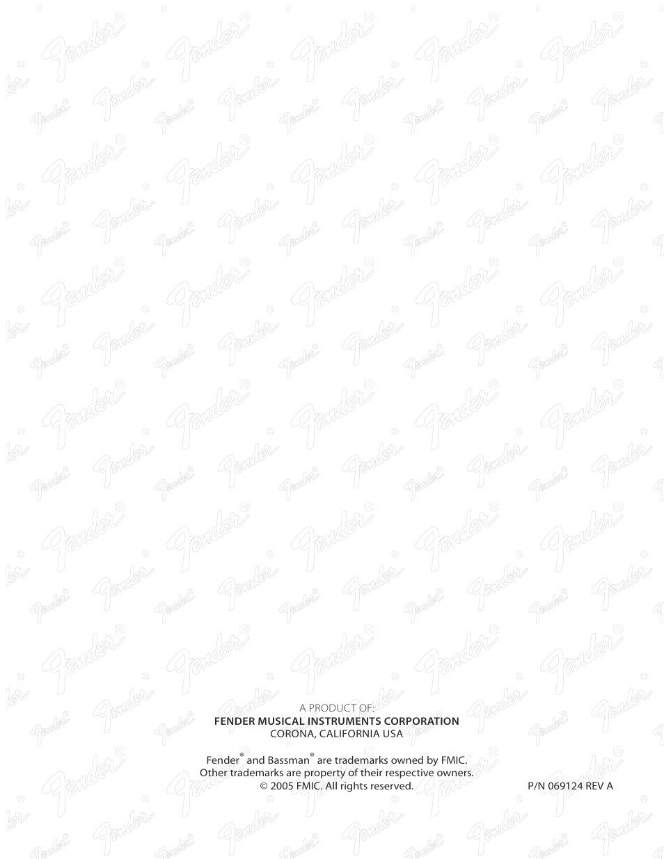 Fender MB-1200 User Manual | Page 20 / 20