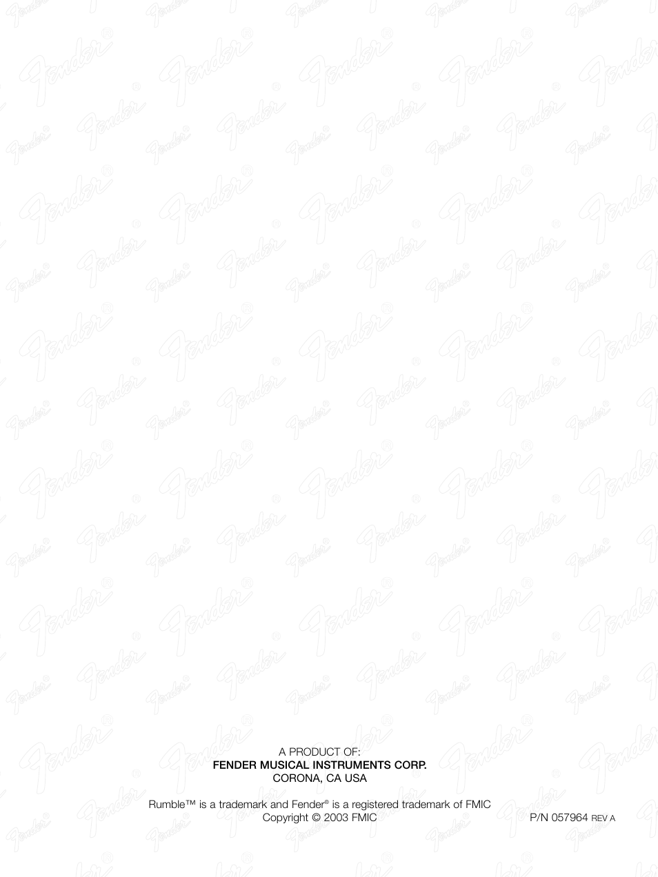 Fender Rumble 25 User Manual | Page 20 / 20