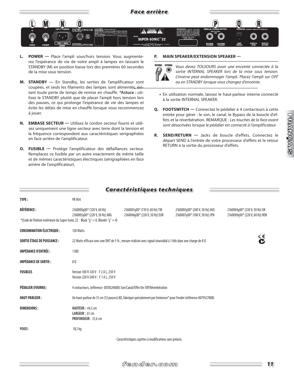 Fender Super Sonic 22 User Manual | Page 11 / 20