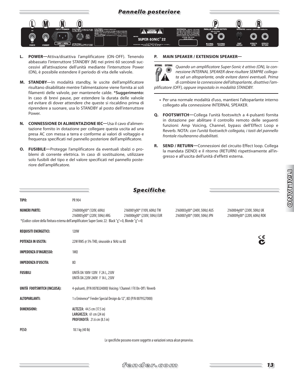Fender Super Sonic 22 User Manual | Page 13 / 20