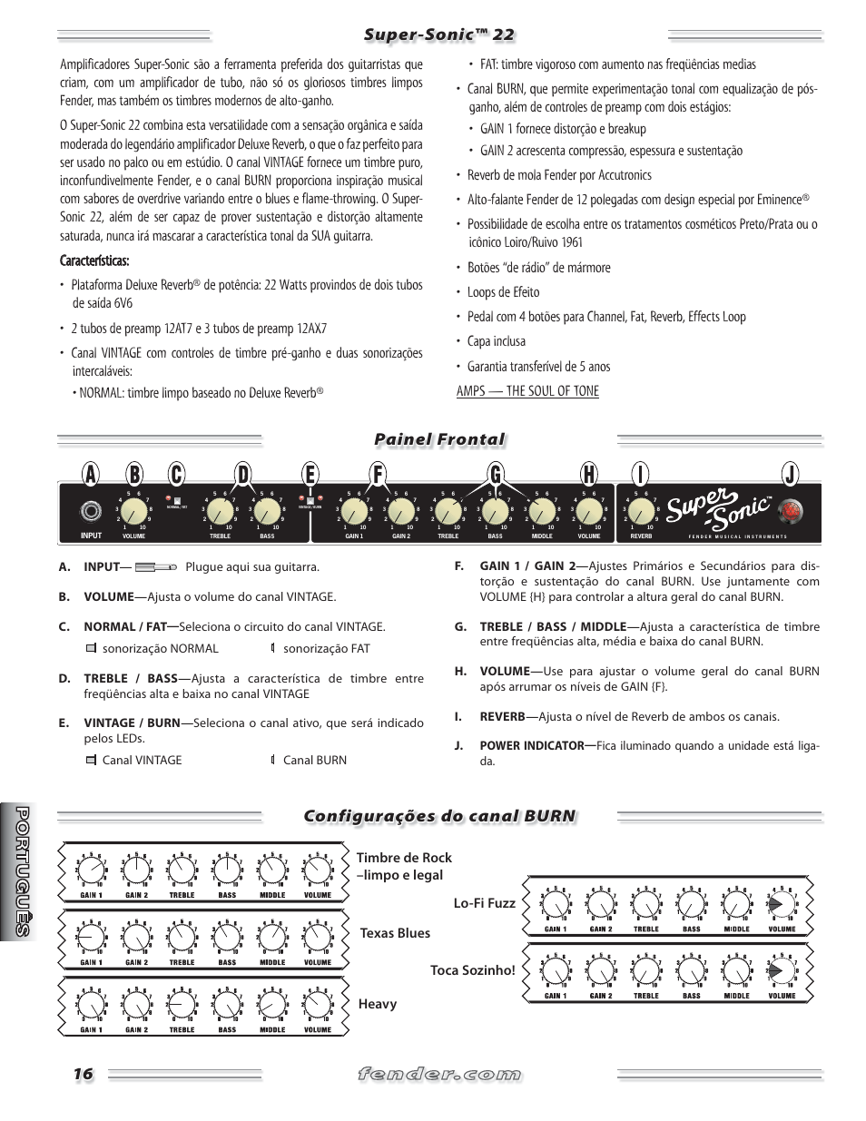 Fender Super Sonic 22 User Manual | Page 16 / 20