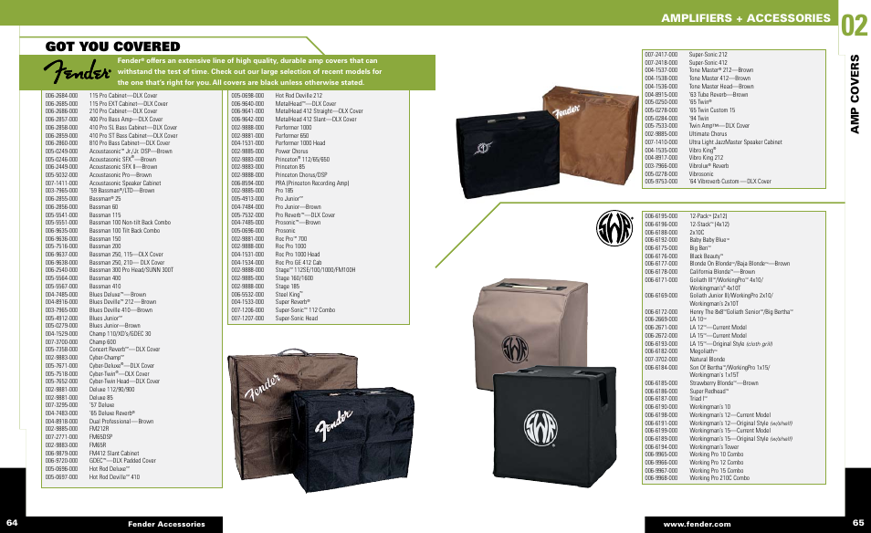 Got you covered, Amplifiers + accessories, Amp covers | Fender AMPLIFIERS + ACCESSORIES User Manual | Page 3 / 4