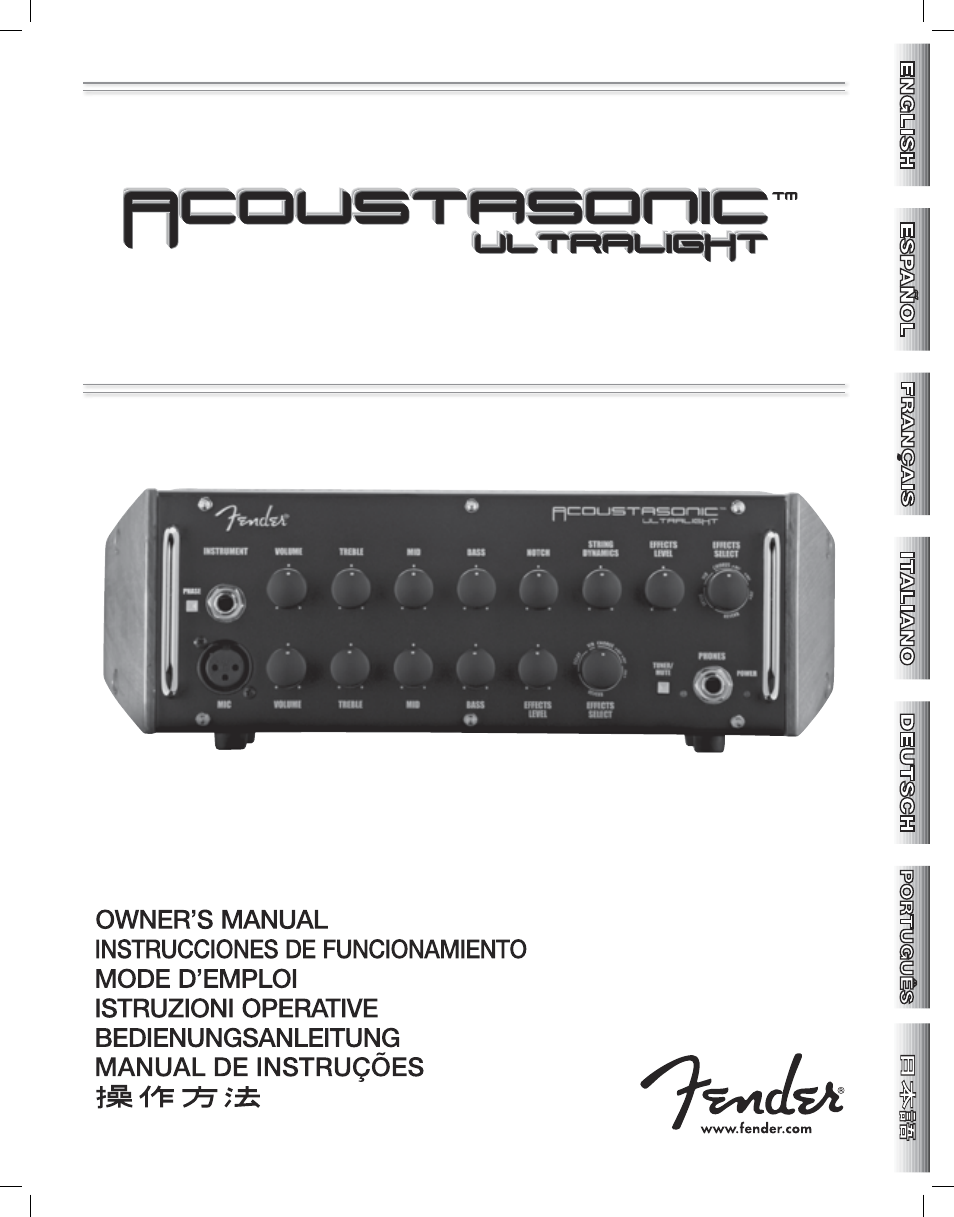 Fender Acoustasonic Ultralight User Manual | 28 pages