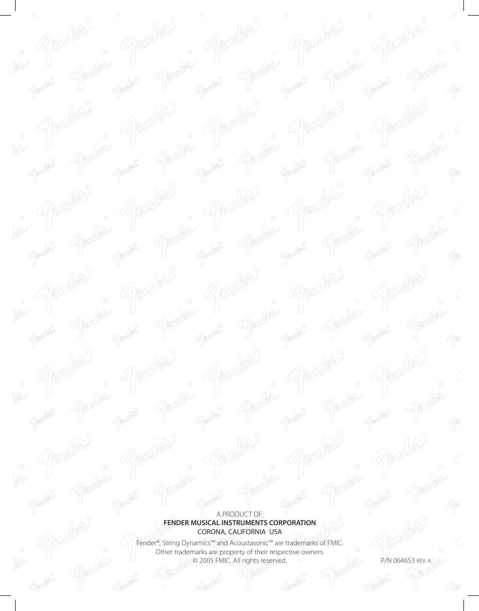 Fender Acoustasonic Ultralight User Manual | Page 28 / 28