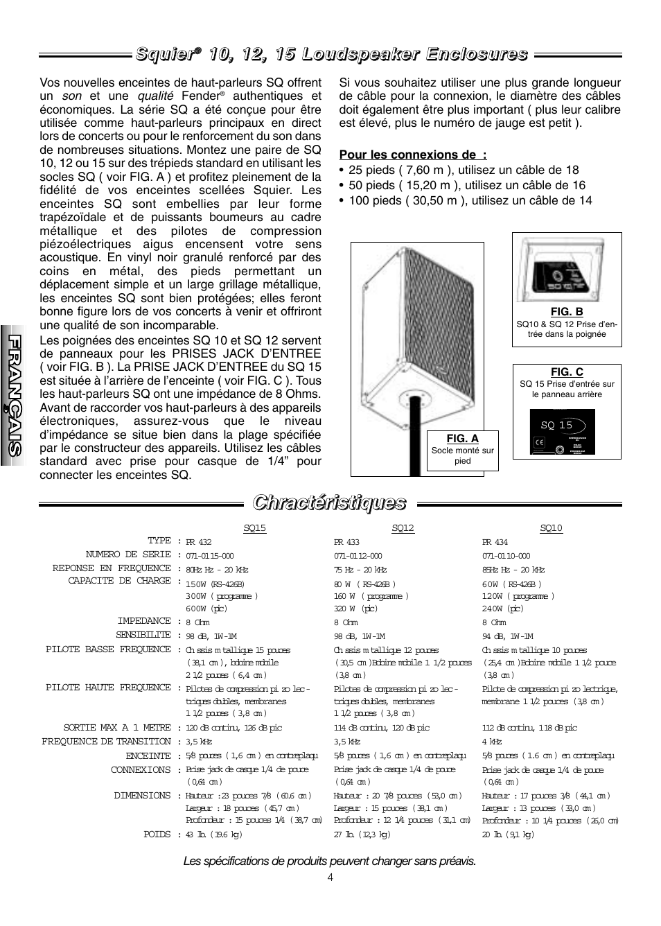 Fender Squier SQ 10 User Manual | Page 4 / 8