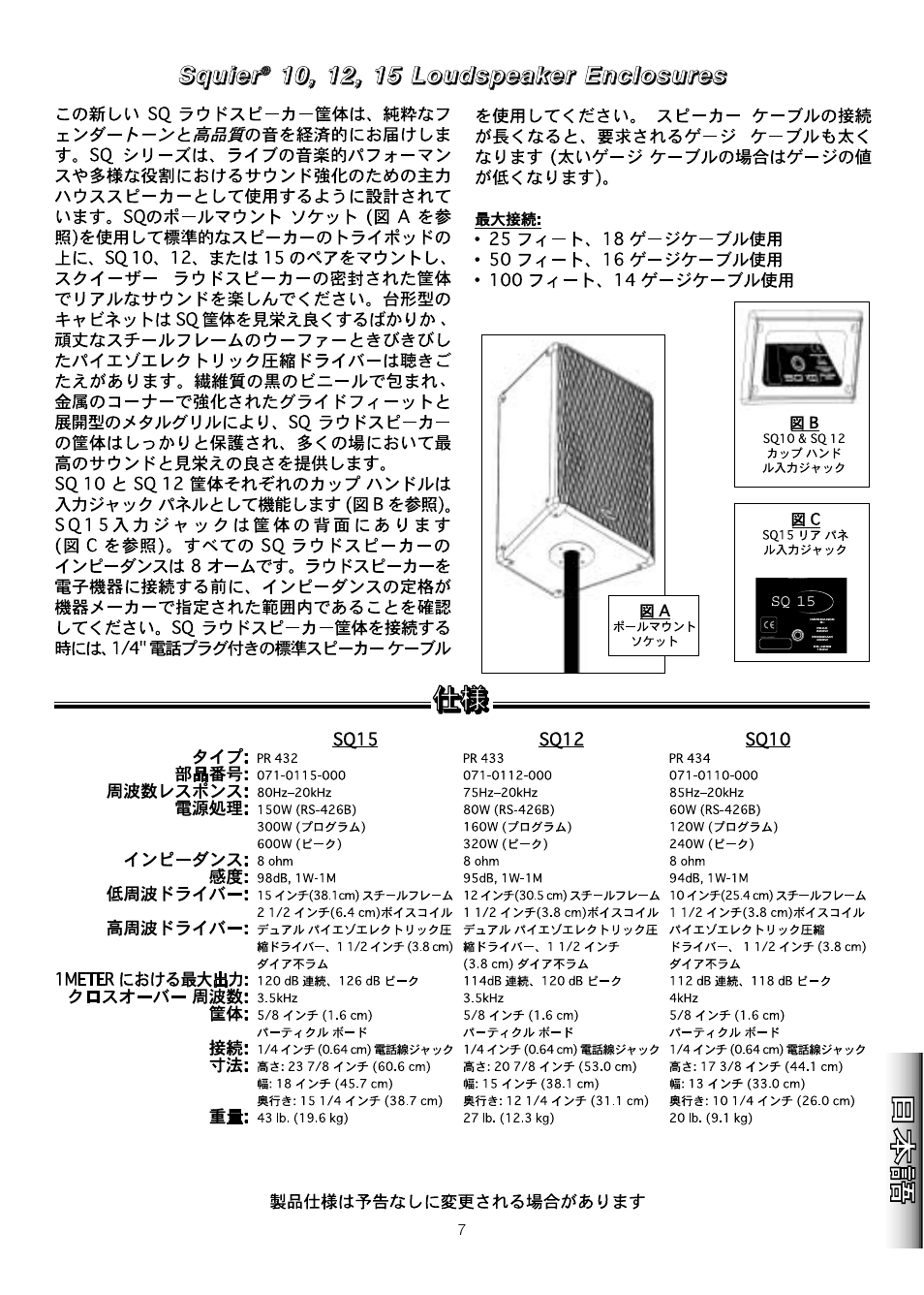 Fender Squier SQ 10 User Manual | Page 7 / 8