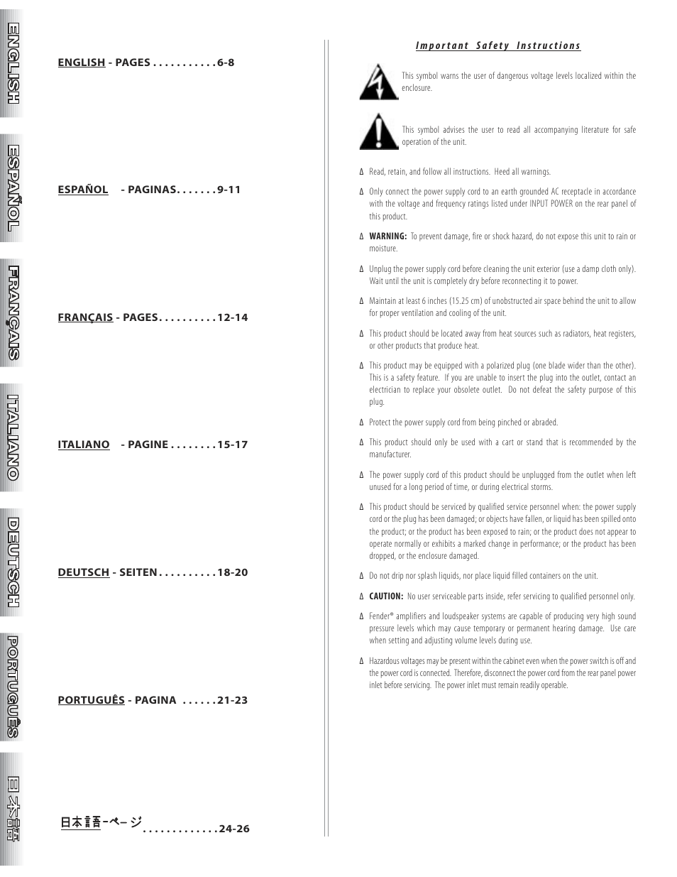 Fender Super-Sonic Head & 112 Combo Amplifiers User Manual | Page 2 / 28