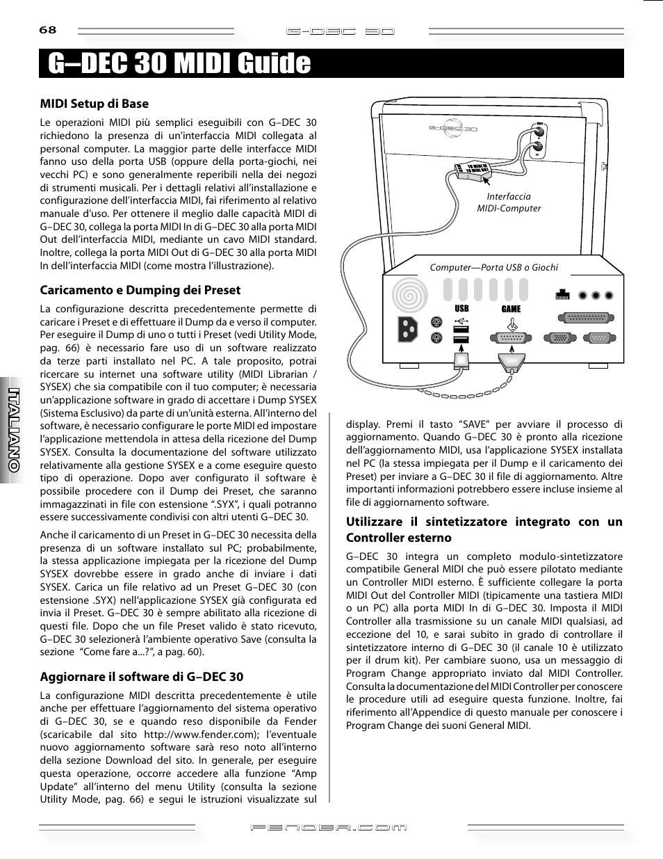 G–dec 30 midi guide | Fender G-DEC 30 User Manual | Page 68 / 128