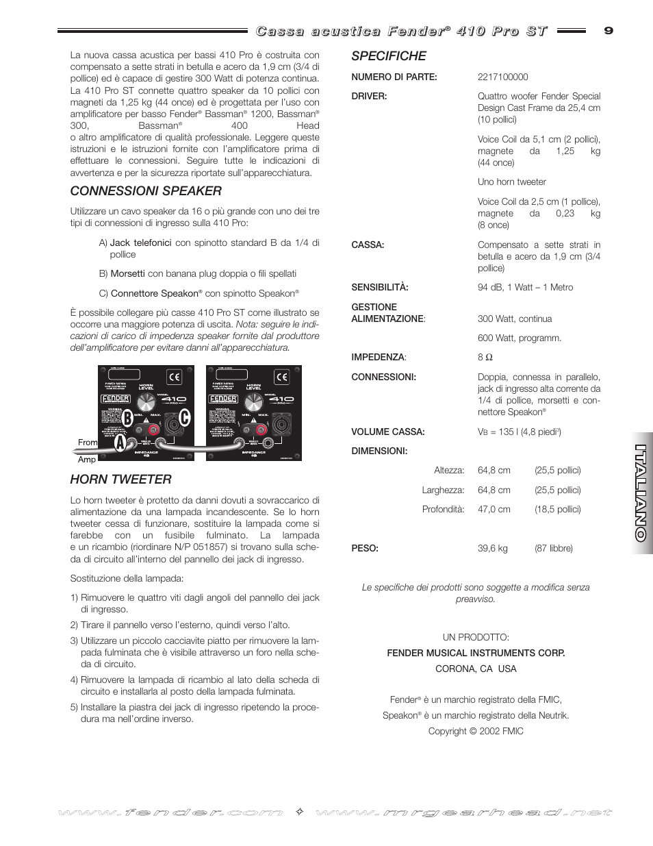 Fender 410 PRO User Manual | Page 9 / 12
