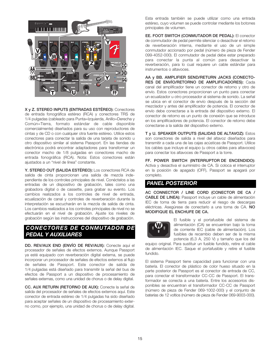 Fender Passport Portable Sound Systems PD-250 User Manual | Page 15 / 50