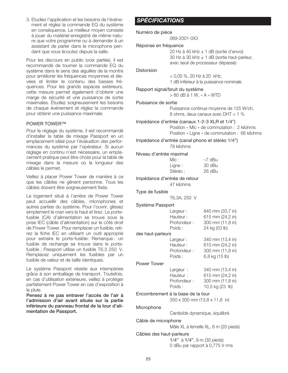 Fender Passport Portable Sound Systems PD-250 User Manual | Page 25 / 50