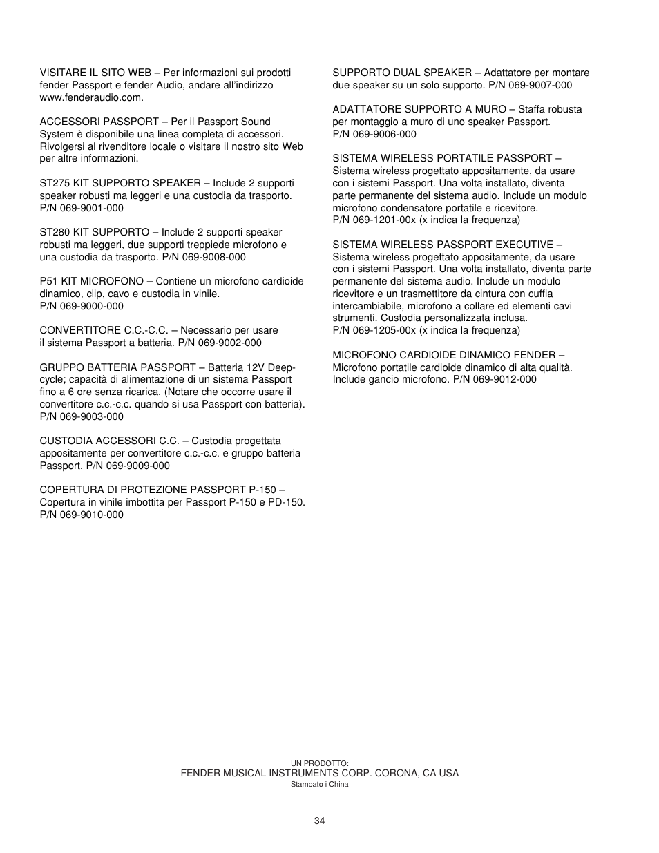 Fender Passport Portable Sound Systems PD-250 User Manual | Page 34 / 50