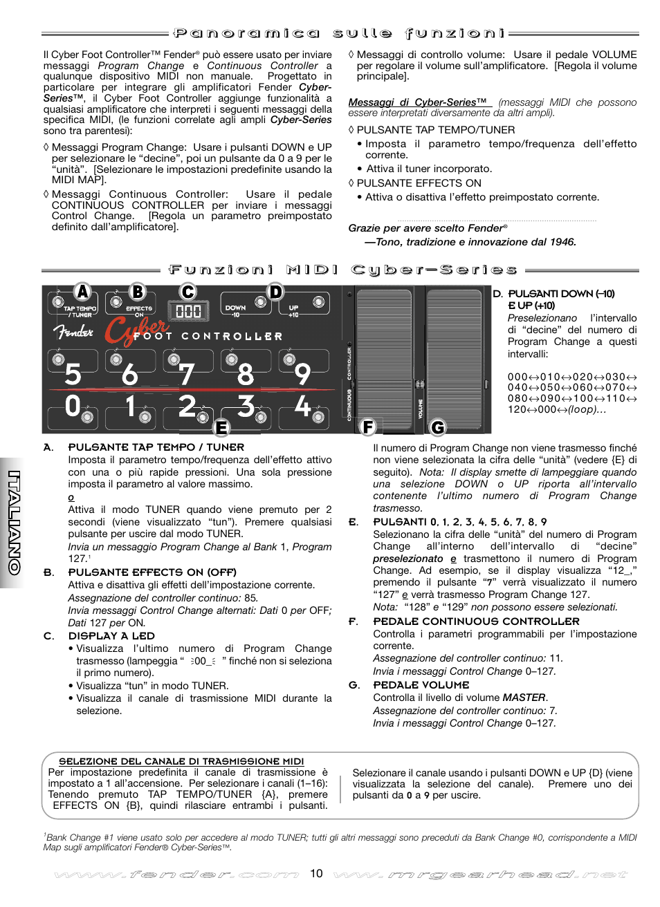 Fender Cyber Foot Controller User Manual | Page 10 / 16