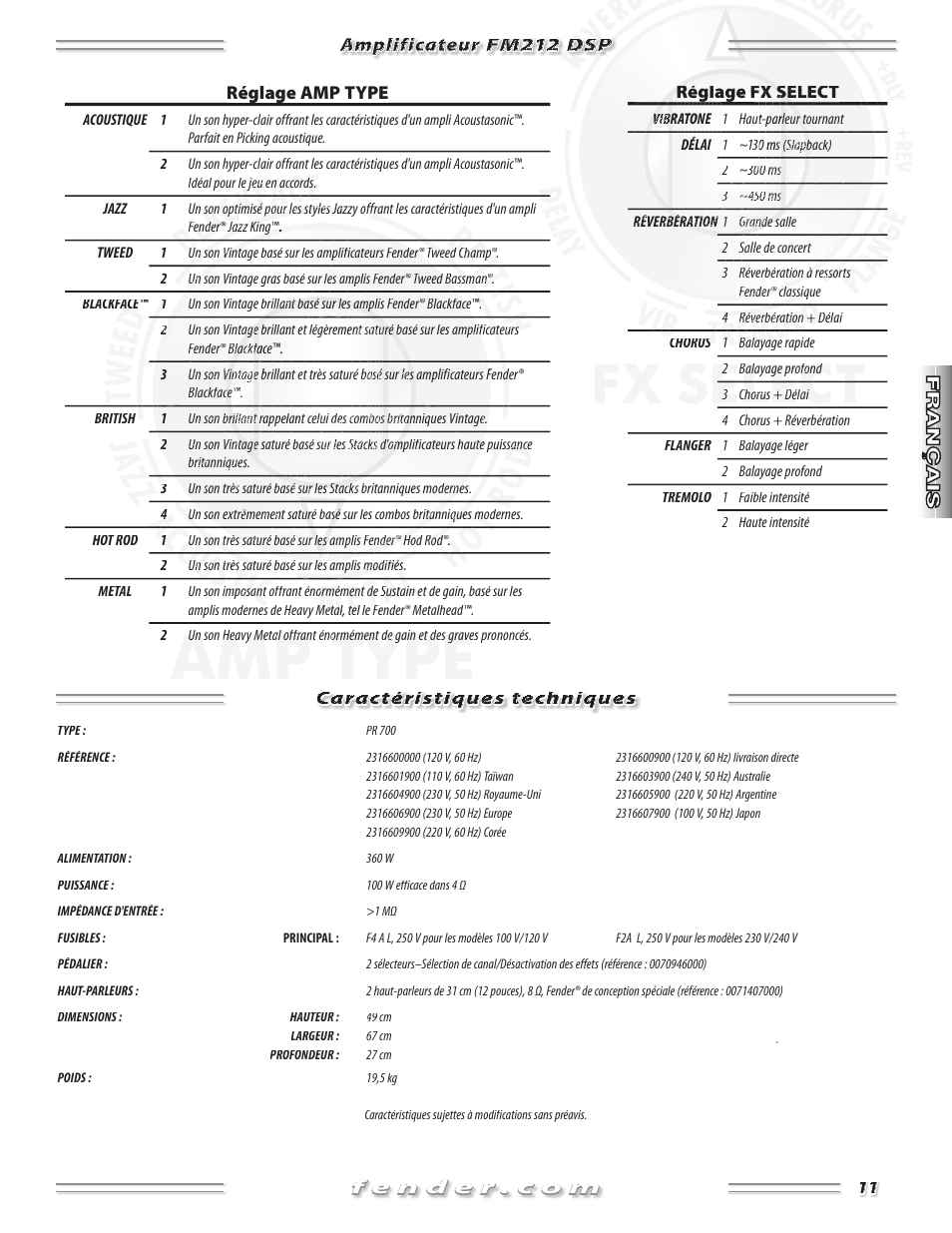 Fender FM 212 DSP User Manual | Page 11 / 20