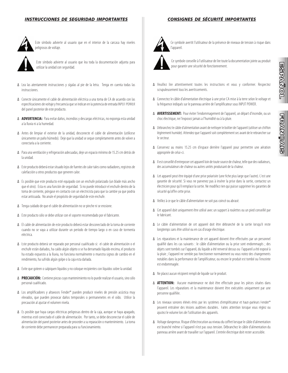 Fender FM 212 DSP User Manual | Page 3 / 20