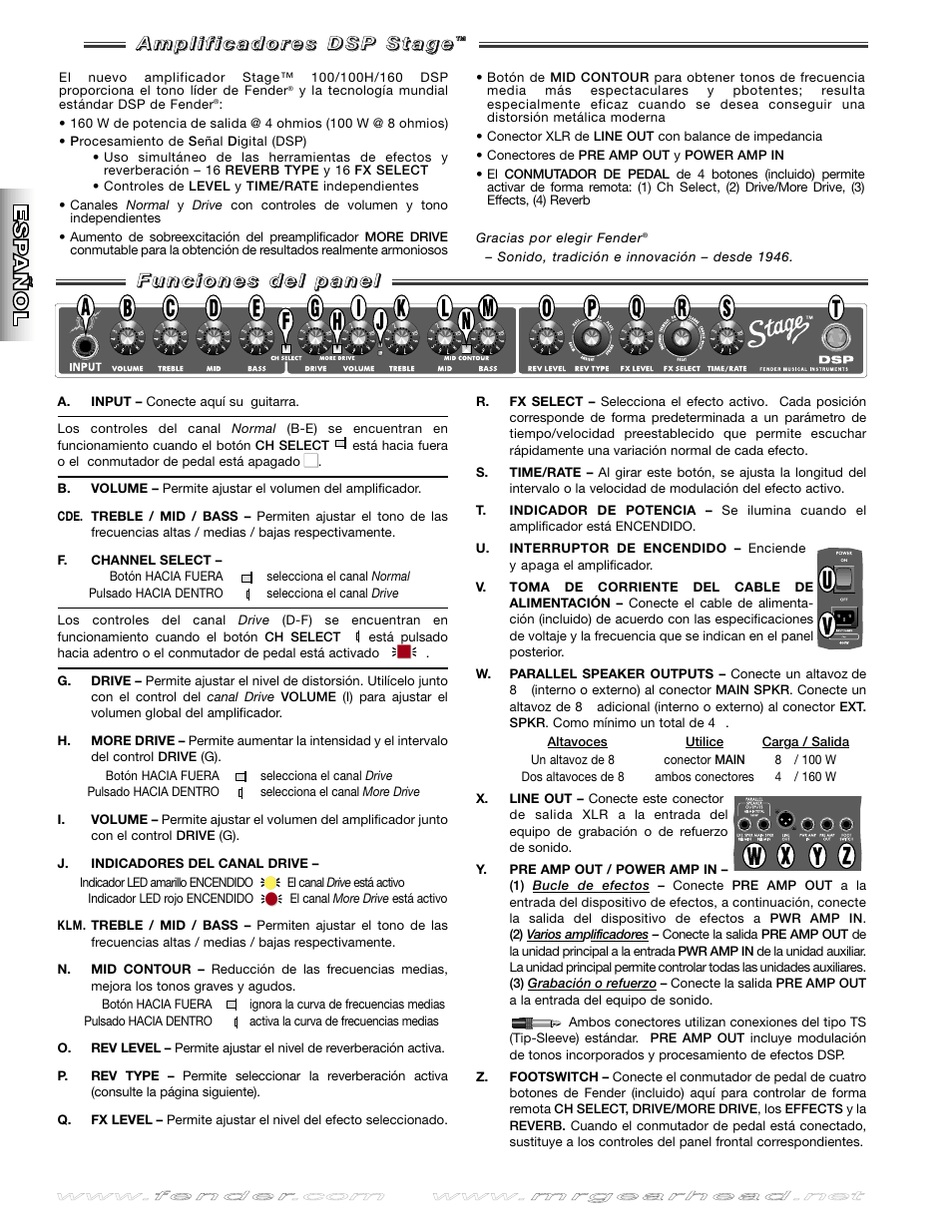 Fender Stage 100 DSP User Manual | Page 10 / 24