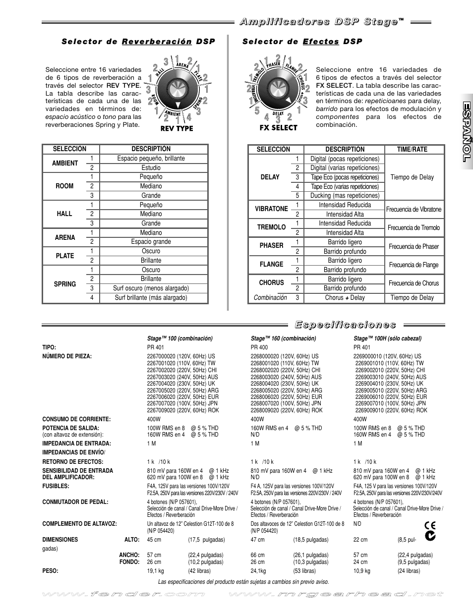 Fender Stage 100 DSP User Manual | Page 11 / 24