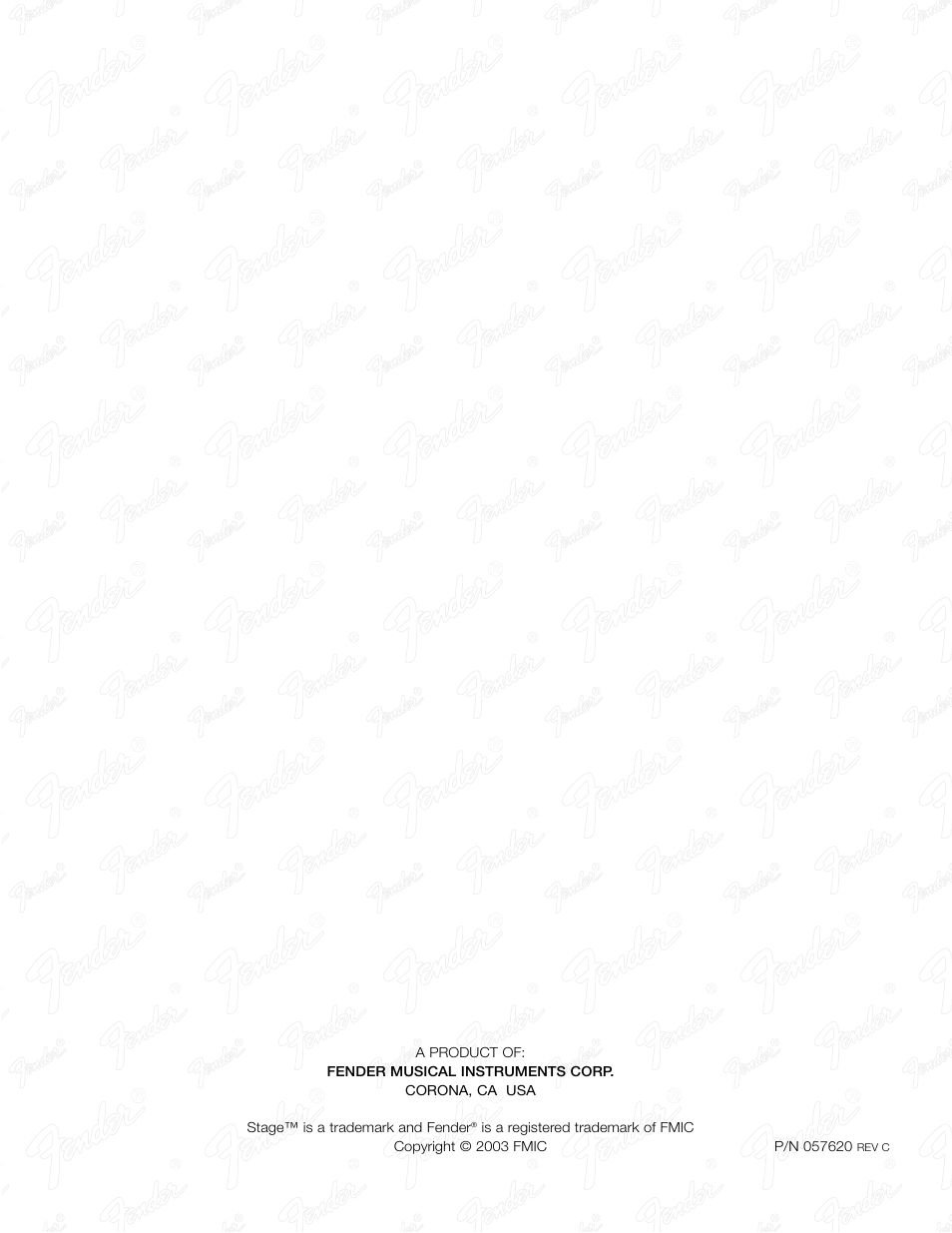 Fender Stage 100 DSP User Manual | Page 24 / 24